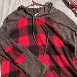 Buffalo Plaid Hooded Long Sleeve Shirt
